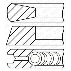 08-181100-00 Piston rings (106,5 STD 3,15 2,38 3,465) fits: JOHN DEERE 540G II