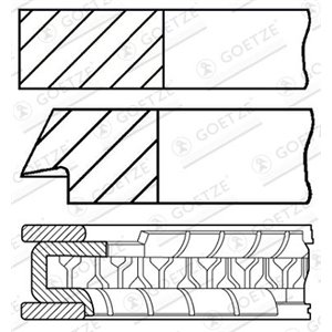 08-434600-00 84 (STD) 1,5 2 1,2 (EN) Piston ring set sobib: BMW 1 (F20), 1 (F2