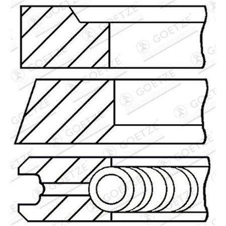 08-421000-00 Комплект поршневых колец GOETZE ENGINE