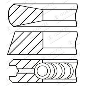 08-430000-00 Piston rings (108mm (STD) 3 2 3,5) fits: DEUTZ; RVI; VOLVO fits: 