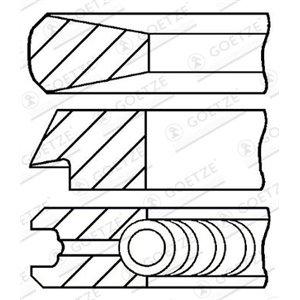 08-114400-00 84 (STD) 3 2 3 (EN) Piston ring set sobib: BMW 3 (E46), 5 (E39), 