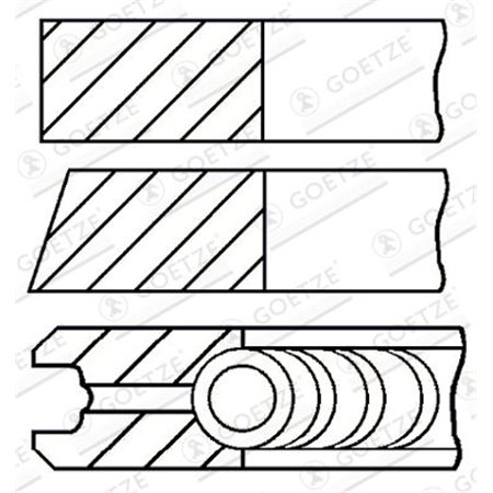 08-252500-00 Комплект поршневых колец GOETZE ENGINE