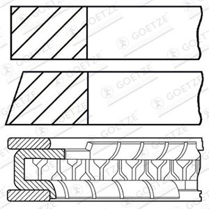 08-428300-00 81 (STD) 1,2 3 1,5 (EN) Piston ring set sobib: TOYOTA AVENSIS, CA