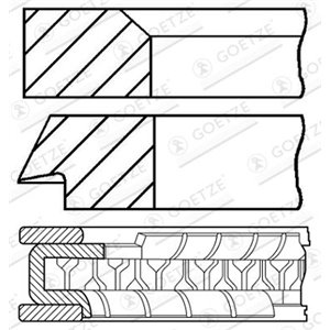 08-502000-00 81 (STD) 1,75 2 3 (EN) Piston ring set sobib: VW TRANSPORTER IV 1