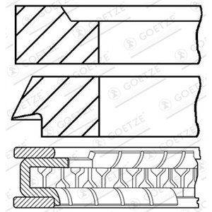 08-963300-00 90 (STD) 1,75 2 3 (EN) Piston ring set sobib: SAAB 900 II, 9000, 