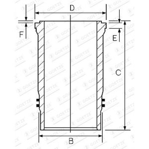 15-451070-10 Cylinder liner (inner diameter: 128mm, length: 266,3mm, flange di