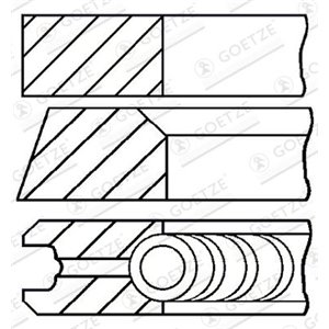 08-743600-00 87 (STD) 2,5 2 3 Piston ring set fits: MERCEDES 124 T MODEL (S124