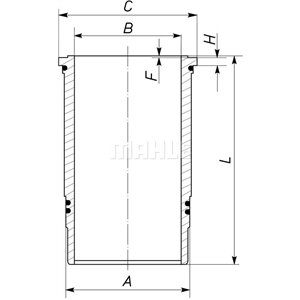 439 WN 02 01 Cylinder liner (122mm) fits: LIEBHERR A904, A904 LITRONIC, A914 L