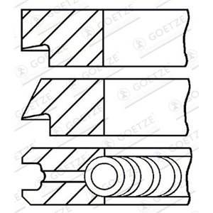 08-124700-00 83 (STD) 1,2 1,2 2 (EN) Piston ring set sobib: ALFA ROMEO 147, 15