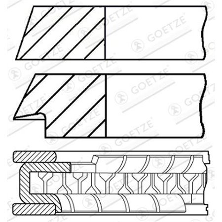 08-101200-00 Piston Ring Kit GOETZE ENGINE