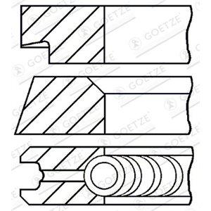 08-145400-00 82 (STD) 1,2 1,2 2 (EN) Piston ring set sobib: ALFA ROMEO 147, 15