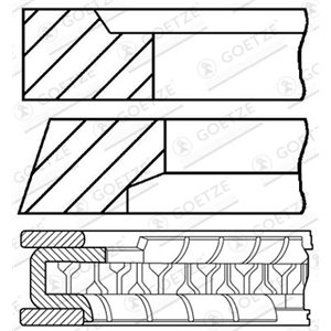 08-786800-00 Комплект поршневых колец GOETZE ENGINE - Top1autovaruosad