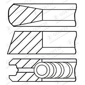 08-785400-00 82,6 (STD) 2,5 2 3 (EN) Piston ring set sobib: FIAT BRAVA, BRAVO 