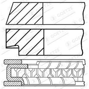 08-404500-00 Piston Ring Kit GOETZE ENGINE - Top1autovaruosad