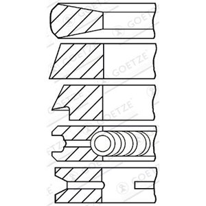 08-174307-10 97,5 (+0,50) 3 3 3 5,5 Piston rings fits: MERCEDES T2/L, LP, NG, 
