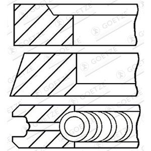 08-337400-00 82,7 (STD) 1,5 1,75 3 Piston ring set fits: VOLVO 440, 460, 480; 