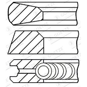 08-784821-00 94,32 (+0.65) 2,5 2 4 Piston ring set fits: FORD TRANSIT, TRANSIT