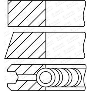 08-432000-00 91,1 (STD) 2 2 3 Piston ring set fits: HYUNDAI GALLOPER II, H100,