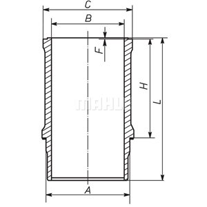 061 WN 26 01 Cylinder liner (inner diameter: 127mm, length: 271mm, flange diam