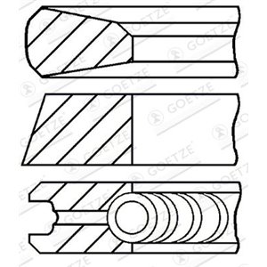 08-785200-00 82,5 (STD) 2,5 2 3 (EN) Piston ring set sobib: FORD ESCORT CLASSI