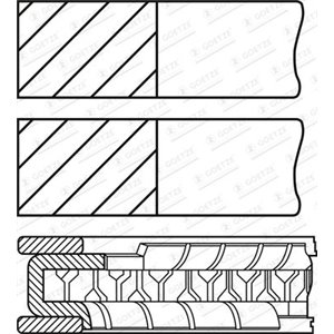 08-107400-00 84,8 (STD) 1,2 1,5 3 (EN) Piston ring set sobib: FORD COUGAR, FOC