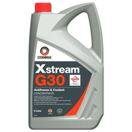 COMMA ANTIFREEZE G30 - Antifreeze/coolant fluids and concentrates (coolant type G12G12+) (5L) XSR5L, silicate free, red, norm: 