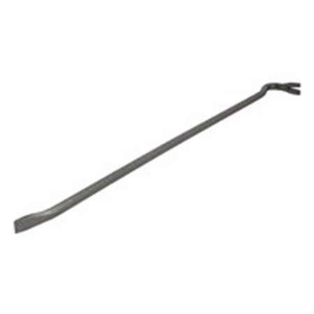 A steel crowbar made of hexagonal bar, varnished. One end of the crowbar is flattened and bent to facilitate levering and crushi