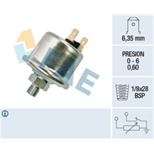 FAE14940 Oil pressure sensor (0,6bar; 2 pin; black)