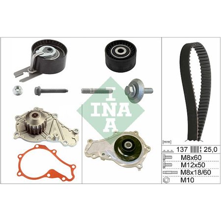 530 0375 30 Water Pump & Timing Belt Kit Schaeffler INA