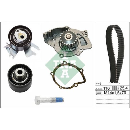 530 0449 30 Water Pump & Timing Belt Kit Schaeffler INA