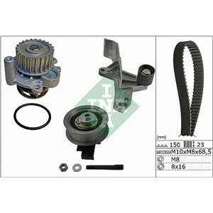 530 0546 30 Timing set (belt + pulley + water pump) fits: AUDI A4 B5, A4 B6, 