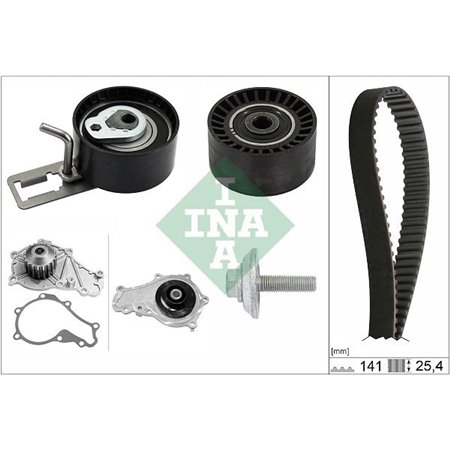 INA 530 0578 30 - Timing set (belt + pulley + water pump) fits: VOLVO C30, S40 II, S60 II, S80 II, V40, V50, V60 I, V70 III CIT
