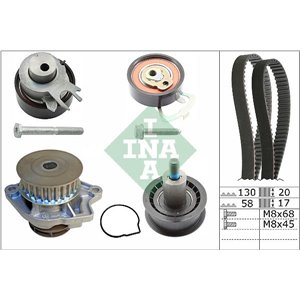 530 0538 30 Water Pump & Timing Belt Kit Schaeffler INA - Top1autovaruosad