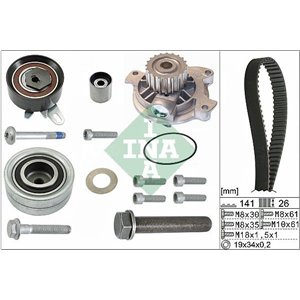 530 0482 30 Timing set (belt + pulley + water pump) fits: SKODA SCALA; VW CRA