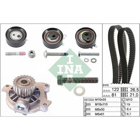 530 0484 30 Vattenpump & Kamremssats Schaeffler INA