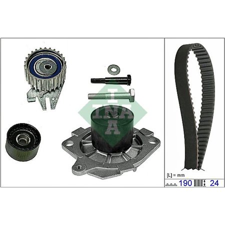 INA 530 0622 30 - Timing set (belt + pulley + water pump) fits: ALFA ROMEO 145, 146, 147, 156 FIAT BRAVA, BRAVO I, BRAVO II, DO