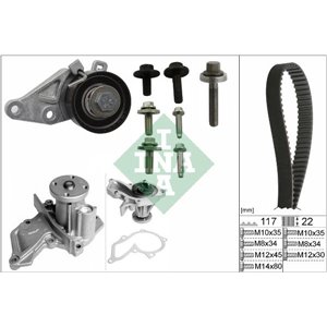 530 0140 30 Timing set (belt + pulley + water pump) fits: VOLVO S40 II, V50; 
