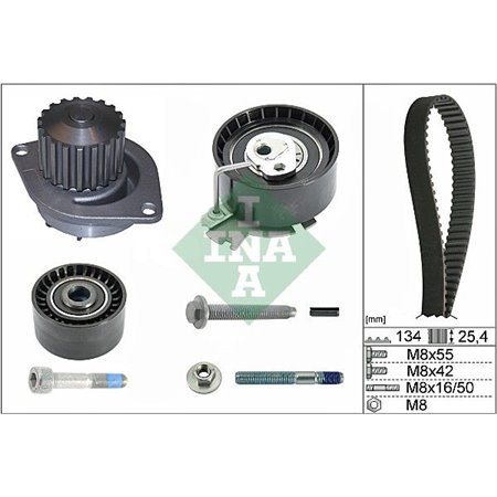 530 0379 30 Water Pump & Timing Belt Kit Schaeffler INA