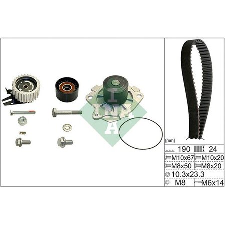 530 0624 30 Water Pump & Timing Belt Kit Schaeffler INA