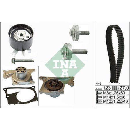 530 0197 32 Water Pump & Timing Belt Kit Schaeffler INA
