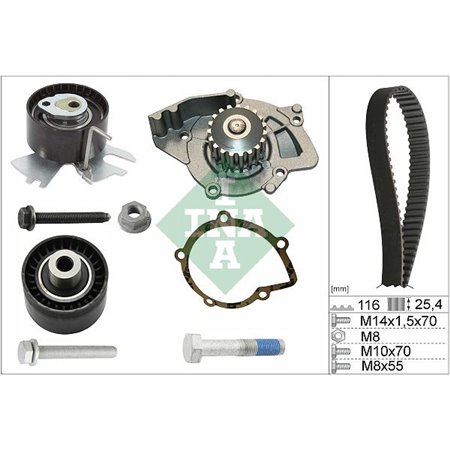 530 0558 31 Water Pump & Timing Belt Kit Schaeffler INA