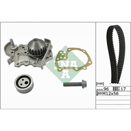 INA 530 0191 31 - Timing set (belt + pulley + water pump) fits: DACIA LOGAN, LOGAN EXPRESS, LOGAN MCV, SANDERO RENAULT CLIO II,