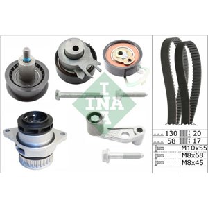 530 0089 30 Water Pump & Timing Belt Kit Schaeffler INA - Top1autovaruosad