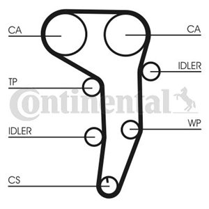 CT 1051 WP3 Hammasrihma kpl. (rihm + rull + veepump) sobib: AUDI A4 B7, A6 C6