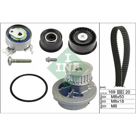 530 0078 30 Water Pump & Timing Belt Kit Schaeffler INA