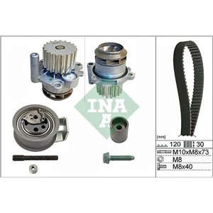 530 0091 30 Timing set (belt + pulley + water pump) fits: AUDI A2; SEAT AROSA