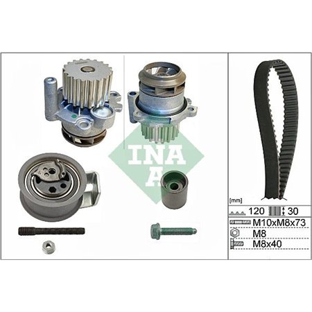 530 0091 30 Water Pump & Timing Belt Kit Schaeffler INA