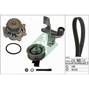 530 0546 31 Timing set (belt + pulley + water pump) fits: AUDI A4 B6, A4 B7, 