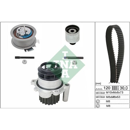 530 0201 30 Water Pump & Timing Belt Kit Schaeffler INA