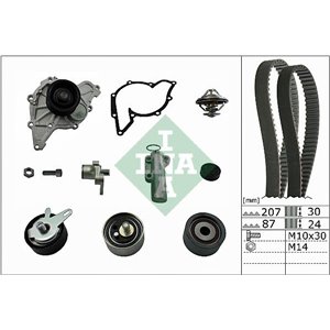 530 0539 30 Timing set (belt + pulley + water pump) fits: AUDI A4 B5, A4 B6, 